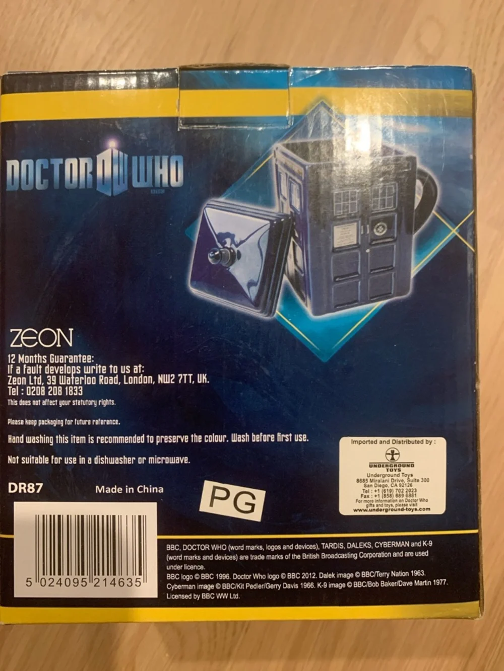 NEW Doctor Who TARDIS Ceramic Mug with Removable Lid - Blue